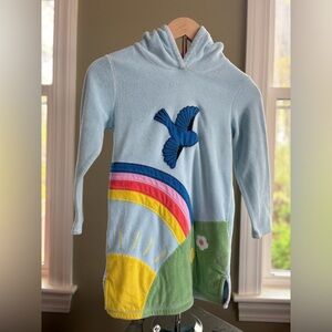 Mini Boden size 7-8 appliqué toweling throw-on